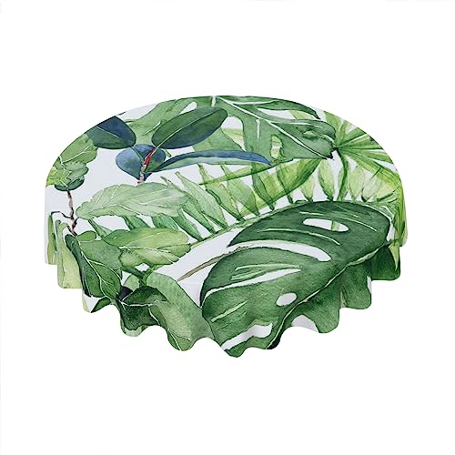 Geroclonup Tropische Palmblatt-Tischdecke, rund, 152,4 cm, waschbar, Bananenblatt-Tischdecke, Sommergrün, Palmblätter, Tischdecke für Küche, Esszimmer, Innenparty, Picknick, Urlaub, Heimdekoration Geroclonup Tropische Palmblatt-Tischdecke, rund, 152,4 cm, waschbar, Bananenblatt-Tischdecke, Sommergrün, Palmblätter, Tischdecke für Küche, Esszimmer, Innenparty, Picknick, Urlaub, Heimdekoration von Geroclonup