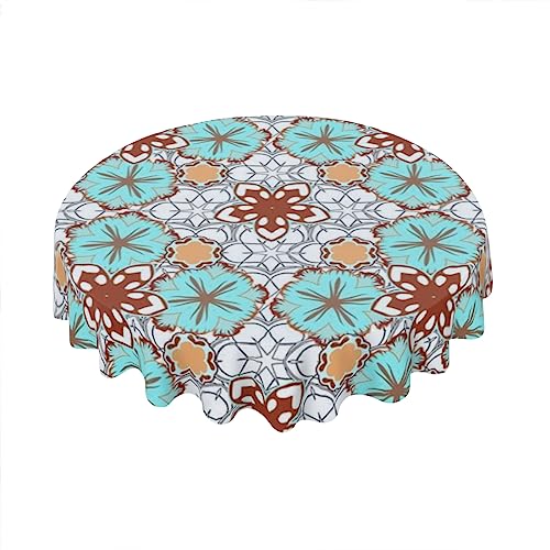 Nordic Retro Floral Tablecloth Round 60 Inch Spring Flowers Decorative Table Cloth with Wrinkle Resistant for Home Kitchen Dining Table Outdoor Party Picnic von Geroclonup
