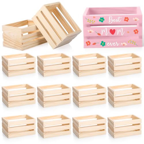 Gerrii Mini-Holzkisten zum Basteln, unlackierte Kiste, Mittelstück, rustikale Holzkiste, kleiner Korb, Aufbewahrungsdekoration für Milch, Wein, Schrank, Zuhause, Badezimmer, Küche, Büro, 12 Stück, 6 Gerrii Mini-Holzkisten zum Basteln, unlackierte Kiste, Mittelstück, rustikale Holzkiste, kleiner Korb, Aufbewahrungsdekoration für Milch, Wein, Schrank, Zuhause, Badezimmer, Küche, Büro, 12 Stück, 6 von Gerrii