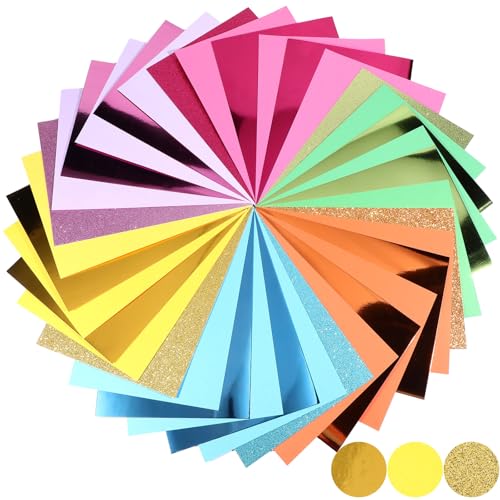 Gersoniel 36 Blatt A4 metallischer Glitzer-Karton, 250 g/m², Konstruktionspapierfolie, Spiegel, matt, für Drucker, Scrapbooking, Party, Gastgeschenk, Dekoration, DIY, Einladung, Schule, Bürobedarf Gersoniel 36 Blatt A4 metallischer Glitzer-Karton, 250 g/m², Konstruktionspapierfolie, Spiegel, matt, für Drucker, Scrapbooking, Party, Gastgeschenk, Dekoration, DIY, Einladung, Schule, Bürobedarf von Gersoniel