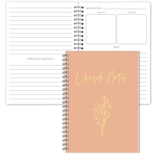 Gersoniel Church Notes Journal Sermon & Podcast Christian Notebook Guided Journal to Write Key Points, Bible Verses, Notes, and Application for Men and Women Gift Idea(Soft Pink) von Gersoniel