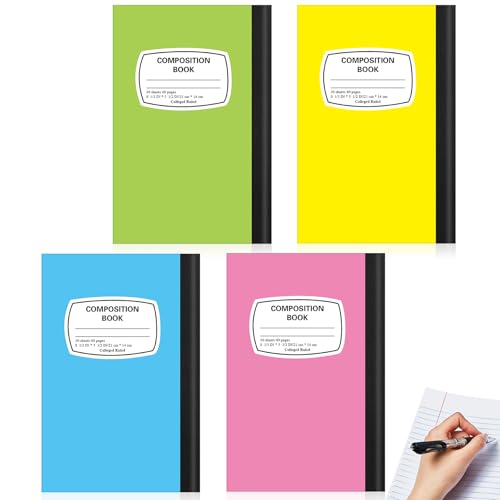 Gersoniel Kleine Notizbücher für Linkshänder, A5, Marmor, College, liniert, 21,1 x 14,8 cm, Tagebuch für Linkshänder, Schriftsteller, Studenten, Schreibgeschenk, 60 Seiten (mehrfarbig), 4 Stück von Gersoniel