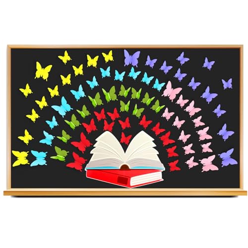 Gersoniel Pinnwand-Dekorationsset für Klassenzimmer, Schulanfang, Wandtür, Dekoration, 3D-Schmetterling, Lesetafel für Bibliothek, Kunst, Zimmer, Spielzimmer, Büro, Party, 7-teilig Gersoniel Pinnwand-Dekorationsset für Klassenzimmer, Schulanfang, Wandtür, Dekoration, 3D-Schmetterling, Lesetafel für Bibliothek, Kunst, Zimmer, Spielzimmer, Büro, Party, 7-teilig von Gersoniel
