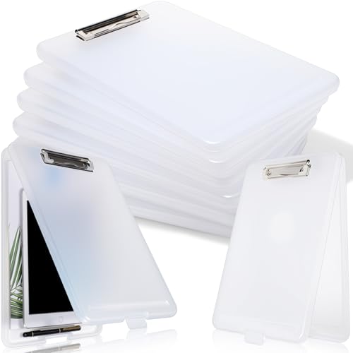 Klemmbrett mit Aufbewahrung, 6 Stück, 9. 5 x 13 cm. 10,2 cm hohe Kapazität, Still-Clipboards mit Stifthalter, Ordner, Papier-Organizer für Krankenschwestern, Lehrer, Arbeit, Schule, Bürobedarf von Gersoniel
