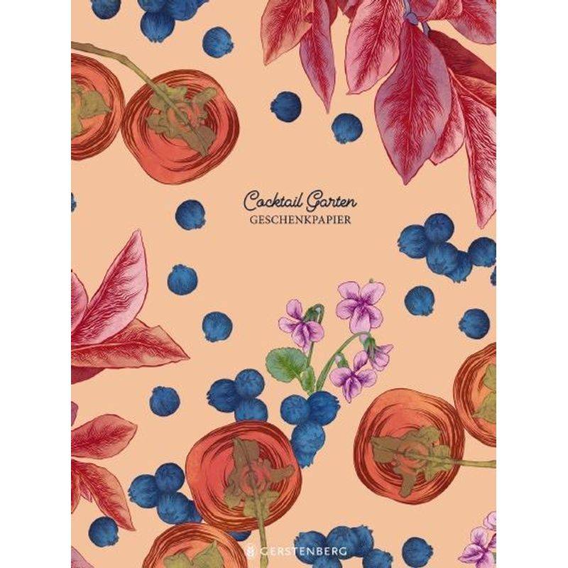 Cocktail Garten Geschenkpapier-Heft - Motiv Blaubeeren von Gerstenberg Verlag