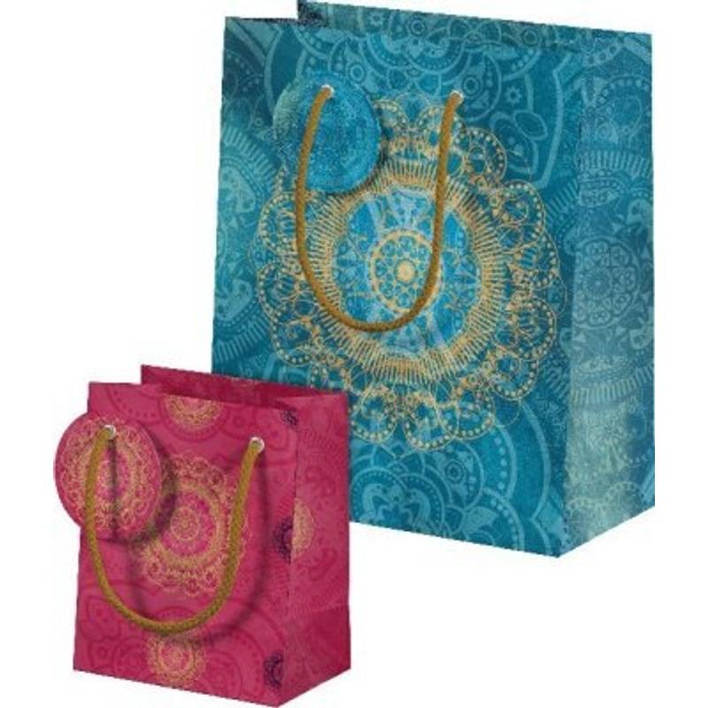 Der Zauber Indiens Geschenktüten-Set Motiv Blaues Ornament von Gerstenberg Verlag