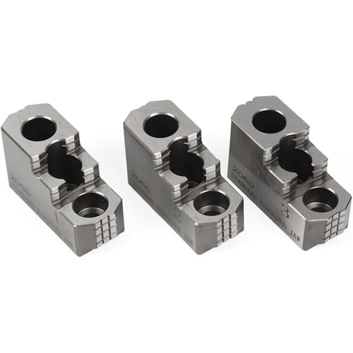 3Stück Hartes Spannfutter Backen-Satz, 8 Zoll Umkehrbar Stahl Doppelte Stufe Harte Backen Drehbank-Futter Gezahnt Für 1,5 Mm X 60 Grad Verzahnung Drehmaschine, B-208 Silver,One Size von Gertrude