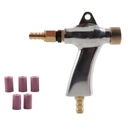Gertrude Aluminium-Legierung Sandstrahlpistole, Luft-Sandstrahlpistole Sandstrahlkabinen-Bausatz Mit 5 Keramikdüsen Für Sandstrahlgerät Kabinett-Maschine Silver,One Size von Gertrude