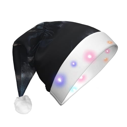 Blaue Volkskunst-Muster, Weihnachtsmütze, beleuchtet, Weihnachtsmütze für Weihnachten, Neujahr, Feiertage, Party, Weihnachtsmannmütze, schwarzer Totenkopf, 1 Blaue Volkskunst-Muster, Weihnachtsmütze, beleuchtet, Weihnachtsmütze für Weihnachten, Neujahr, Feiertage, Party, Weihnachtsmannmütze, schwarzer Totenkopf, 1 von Geryaer