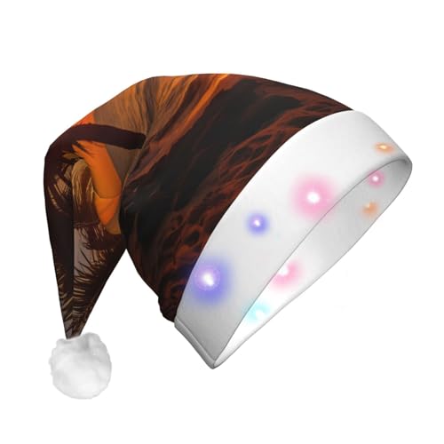 Geryaer Weihnachtsmütze mit Meeresfisch-Druck, beleuchtet, Weihnachtsmütze für Weihnachten, Neujahr, Feiertage, Party, Weihnachtsmannmütze für Erwachsene, Uni, Palme Sonnenuntergang 2, 1 Geryaer Weihnachtsmütze mit Meeresfisch-Druck, beleuchtet, Weihnachtsmütze für Weihnachten, Neujahr, Feiertage, Party, Weihnachtsmannmütze für Erwachsene, Uni, Palme Sonnenuntergang 2, 1 von Geryaer
