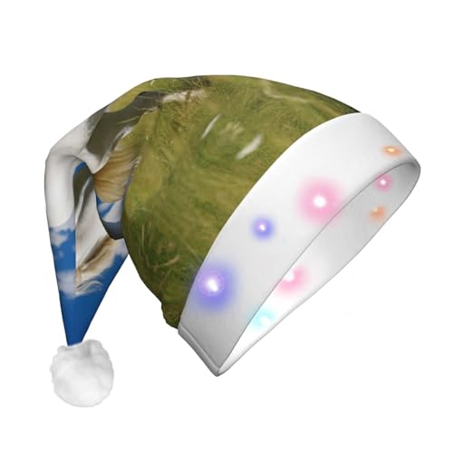 Geryaer Weihnachtsmütze mit weißem Hengst 2, beleuchtet, Weihnachtsmütze für Weihnachten, Neujahr, Feiertage, Party, Weihnachtsmannmütze Geryaer Weihnachtsmütze mit weißem Hengst 2, beleuchtet, Weihnachtsmütze für Weihnachten, Neujahr, Feiertage, Party, Weihnachtsmannmütze von Geryaer