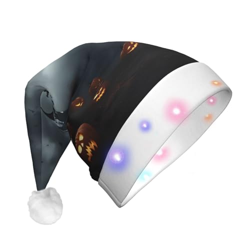 Weihnachtsmütze mit Halloween-Geister-Kürbis-Druck, beleuchtet, Weihnachtsmütze für Weihnachten, Neujahr, Feiertage, Party, Weihnachtsmannmütze Weihnachtsmütze mit Halloween-Geister-Kürbis-Druck, beleuchtet, Weihnachtsmütze für Weihnachten, Neujahr, Feiertage, Party, Weihnachtsmannmütze von Geryaer