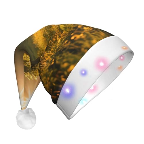 Weihnachtsmütze mit Morgensonnenlicht in der Wildnis, beleuchtet, Weihnachtsmütze für Weihnachten, Neujahr, Feiertage, Party, Weihnachtsmannmütze Weihnachtsmütze mit Morgensonnenlicht in der Wildnis, beleuchtet, Weihnachtsmütze für Weihnachten, Neujahr, Feiertage, Party, Weihnachtsmannmütze von Geryaer