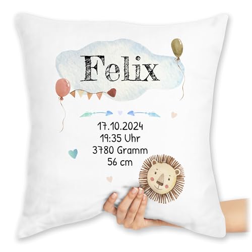 Kissen 40x40 Zierkissen - Geburtsgeschenk Baby Geschenk zur Geburt Junge Löwe - 40 x 40 cm - Weiß - personalisierte Babygeschenk neugeboren Pillow geburtskissen Neugeborene Geschenke babygeschenke Kissen 40x40 Zierkissen - Geburtsgeschenk Baby Geschenk zur Geburt Junge Löwe - 40 x 40 cm - Weiß - personalisierte Babygeschenk neugeboren Pillow geburtskissen Neugeborene Geschenke babygeschenke von Geschenk mit Namen personalisiert by Shirtracer