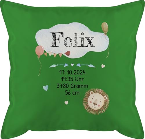 Kissen 50x50 - Geburtsgeschenk Baby Geschenk zur Geburt Junge Löwe - 50 x 50 cm - Grün - personalisiertes geburtskissen neugeboren kopfkissen personalisierte Geschenke mädchen für Neugeborene Kissen 50x50 - Geburtsgeschenk Baby Geschenk zur Geburt Junge Löwe - 50 x 50 cm - Grün - personalisiertes geburtskissen neugeboren kopfkissen personalisierte Geschenke mädchen für Neugeborene von Geschenk mit Namen personalisiert by Shirtracer