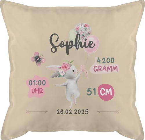 Kissen 50x50 - Geburtsgeschenk Hase Maß Gewicht I Geschenk zur Geburt personalisiert - 50 x 50 cm - Beige Natur - Baby geburtskissen neugeboren größe Cushions personalisiertes für Neugeborene Kissen 50x50 - Geburtsgeschenk Hase Maß Gewicht I Geschenk zur Geburt personalisiert - 50 x 50 cm - Beige Natur - Baby geburtskissen neugeboren größe Cushions personalisiertes für Neugeborene von Geschenk mit Namen personalisiert by Shirtracer