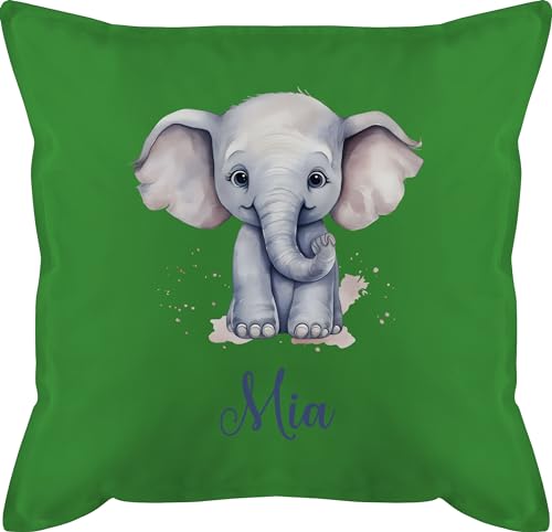 Kissen 50x50 - Zootiere - Elefant Dickhäuter Grauer Riese Rüsseltier - 50 x 50 cm - Grün - Kinder elefantenkissen Elefanten Geschenke kopfkissen elefantenmotiv Elephant personalisierte Name Kissen 50x50 - Zootiere - Elefant Dickhäuter Grauer Riese Rüsseltier - 50 x 50 cm - Grün - Kinder elefantenkissen Elefanten Geschenke kopfkissen elefantenmotiv Elephant personalisierte Name von Geschenk mit Namen personalisiert by Shirtracer