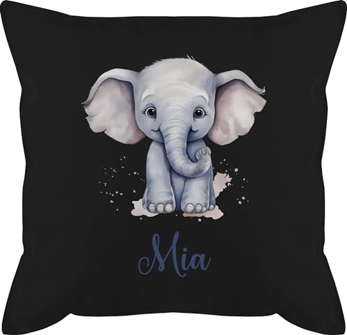 Kissen 50x50 - Zootiere - Elefant Dickhäuter Grauer Riese Rüsseltier - 50 x 50 cm - Schwarz - elefantenmotiv Elefanten Geschenke kopfkissen personalisierte Kinder Elephant personalisiertes Name Kissen 50x50 - Zootiere - Elefant Dickhäuter Grauer Riese Rüsseltier - 50 x 50 cm - Schwarz - elefantenmotiv Elefanten Geschenke kopfkissen personalisierte Kinder Elephant personalisiertes Name von Geschenk mit Namen personalisiert by Shirtracer