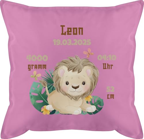 Kissen 50x50 - Zur Geburt - Geburtsgeschenk Löwe Datum Gewicht Uhrzeit Größe - 50 x 50 cm - Pink - Junge geburtskissen personalisierte Baby und Zeit männerkissen babykissen für Neugeborene Kissen 50x50 - Zur Geburt - Geburtsgeschenk Löwe Datum Gewicht Uhrzeit Größe - 50 x 50 cm - Pink - Junge geburtskissen personalisierte Baby und Zeit männerkissen babykissen für Neugeborene von Geschenk mit Namen personalisiert by Shirtracer