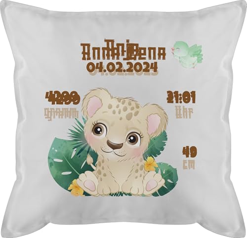 Kissen 50x50 - Zur Geburt - Geburtsgeschenk Löwin Datum Gewicht Uhrzeit Größe - 50 x 50 cm - Weiß - babykissen geburtskissen personalisierte Baby männerkissen für Neugeborene neugeboren Kissen 50x50 - Zur Geburt - Geburtsgeschenk Löwin Datum Gewicht Uhrzeit Größe - 50 x 50 cm - Weiß - babykissen geburtskissen personalisierte Baby männerkissen für Neugeborene neugeboren von Geschenk mit Namen personalisiert by Shirtracer
