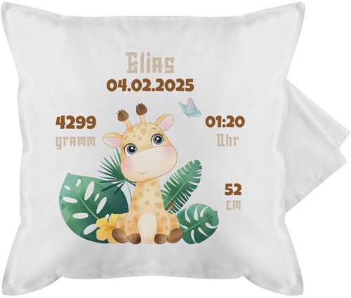 Kissenbezug - Geburtsgeschenk Giraffe personalisiert Datum Gewicht Uhrzeit Größe I Geschenk zur Geburt - 50 x 50 cm - Weiß - Kissen Geschenke Neugeborene Junge personalisierte Baby Giraffen Kissenbezug - Geburtsgeschenk Giraffe personalisiert Datum Gewicht Uhrzeit Größe I Geschenk zur Geburt - 50 x 50 cm - Weiß - Kissen Geschenke Neugeborene Junge personalisierte Baby Giraffen von Geschenk mit Namen personalisiert by Shirtracer