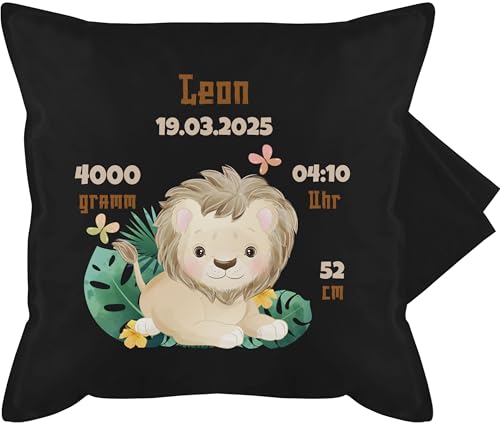 Kissenbezug - Zur Geburt - Geburtsgeschenk Löwe Datum Gewicht Uhrzeit Größe - 50 x 50 cm - Schwarz - personalisiertes Kissen Baby neugeboren Junge kissenhülle Geschenke Neugeborene Kissenbezug - Zur Geburt - Geburtsgeschenk Löwe Datum Gewicht Uhrzeit Größe - 50 x 50 cm - Schwarz - personalisiertes Kissen Baby neugeboren Junge kissenhülle Geschenke Neugeborene von Geschenk mit Namen personalisiert by Shirtracer