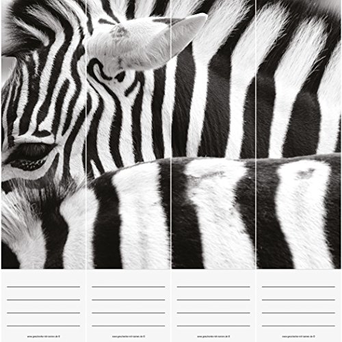 Ordner Rücken STRIPES, 4 Ordner Etiketten (Selbstklebend, je 7 cm breit) ergeben zusammen ein großes Einzelbild auf 4 Ordnern von Geschenke mit Namen