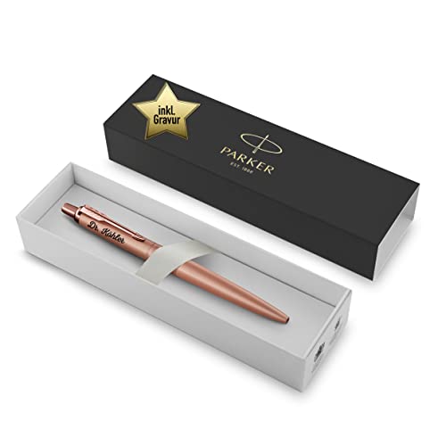 Parker Kugelschreiber mit Gravur - edler Kugelschreiber personalisiert blauschreibend - personalisierte Geschenke zu Weihnachten - personalisierter Kugelschreiber - Roségold von Geschenkfreude