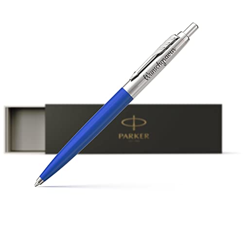 Parker Jotter Kugelschreiber mit Gravur hochwertig blauschreibend - Bachelor Geschenk - neuer Job Geschenke - Laser Gravur - Geschenkideen zu Weihnachten blau von Geschenkfreude