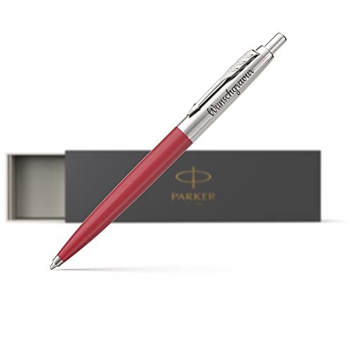 Parker Jotter Kugelschreiber mit Gravur hochwertig blauschreibend - Bachelor Geschenk - neuer Job Geschenke - Laser Gravur - Geschenkideen zu Weihnachten rot Parker Jotter Kugelschreiber mit Gravur hochwertig blauschreibend - Bachelor Geschenk - neuer Job Geschenke - Laser Gravur - Geschenkideen zu Weihnachten rot von Geschenkfreude