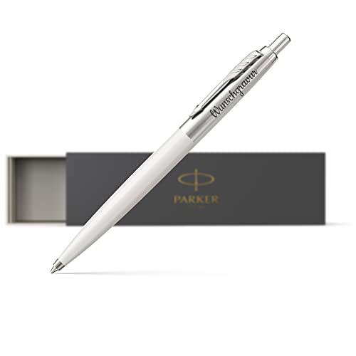 Parker Jotter Kugelschreiber mit Gravur hochwertig blauschreibend - Bachelor Geschenk - neuer Job Geschenke - Laser Gravur - Geschenkideen zu Weihnachten weiß Parker Jotter Kugelschreiber mit Gravur hochwertig blauschreibend - Bachelor Geschenk - neuer Job Geschenke - Laser Gravur - Geschenkideen zu Weihnachten weiß von Geschenkfreude
