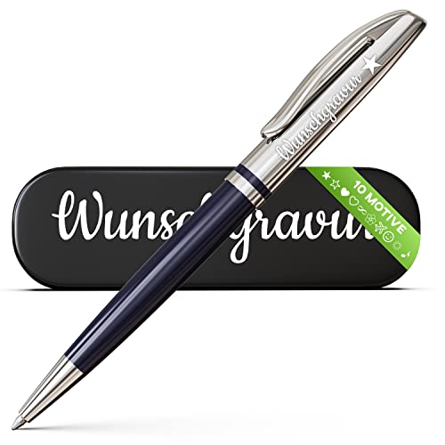 Geschenkfreude Pelikan Jazz Kugelschreiber mit Gravur personalisiert - Kugelschreiber blau - schwarzschreibend - einzigartige Stifte mit Namen - Vatertagsgeschenke- Geschenke für Männer und Frauen von Geschenkfreude
