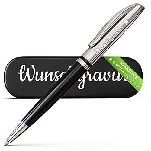 Geschenkfreude Pelikan Jazz Kugelschreiber mit Gravur personalisiert - Vatertags Geschenke - einzigartige Stifte mit Namen - Kugelschreiber schwarz - personalisierte Geschenke für Männer und Frauen von Geschenkfreude