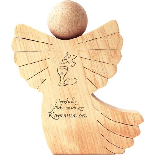 Geschenkissimo Herzlichen Glückwunsch zur Kommunion - Holz Engel mit Gravur - Deko & Geldgeschenk - Erinnerungsstück für Patenkind, Enkel oder als Tischdeko zur Feier Geschenkidee Geschenkissimo Herzlichen Glückwunsch zur Kommunion - Holz Engel mit Gravur - Deko & Geldgeschenk - Erinnerungsstück für Patenkind, Enkel oder als Tischdeko zur Feier Geschenkidee von Geschenkissimo