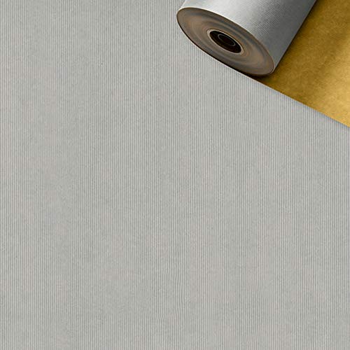 Geschenkpapier Rolle 2-seitig gold/silber 50cm x 50m von Stewo
