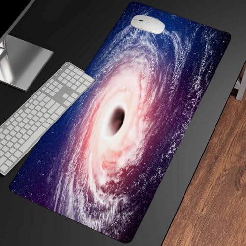 Gesmatic Schreibtischunterlage aus Leder, groß, erweitertes Gaming-Mauspad, Laptop, rutschfest, genähter Rand, 80 x 30 cm Loch, schwarz, Space Fiction, leicht zu reinigen, Laptop-Schreibunterlage für Gesmatic Schreibtischunterlage aus Leder, groß, erweitertes Gaming-Mauspad, Laptop, rutschfest, genähter Rand, 80 x 30 cm Loch, schwarz, Space Fiction, leicht zu reinigen, Laptop-Schreibunterlage für von Gesmatic