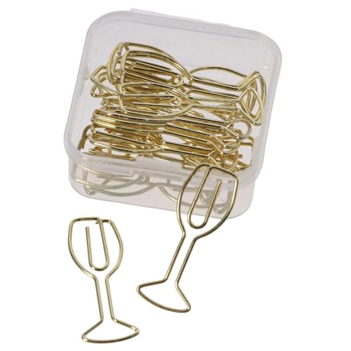 GetCoupon Weinglas-Büroklammern, goldene Büroklammern, kreative Form, Büroklammer, lustige Lesezeichen-Markierungsklammern, 20 Stück GetCoupon Weinglas-Büroklammern, goldene Büroklammern, kreative Form, Büroklammer, lustige Lesezeichen-Markierungsklammern, 20 Stück von GetCoupon