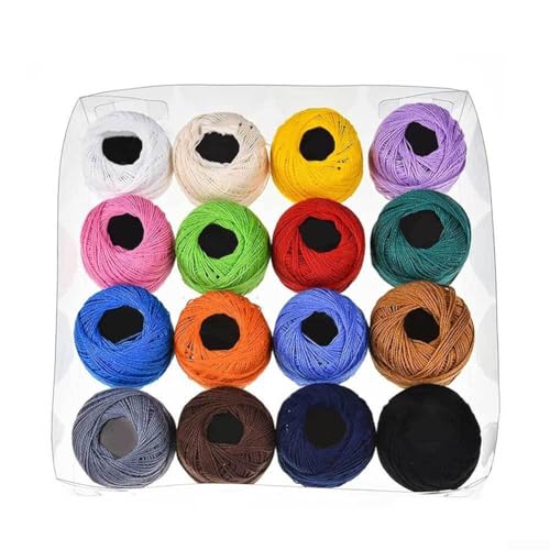 16 Rollen Stickgarn, Kreuzstichgarn, Freundschaftsarmbänder, Baumwoll-Stickerei, Freundschaftsgarn, Schnur für Bastelarbeiten, Kreuzstich-Set (16 Stück, einfarbig) von Getdoublerich