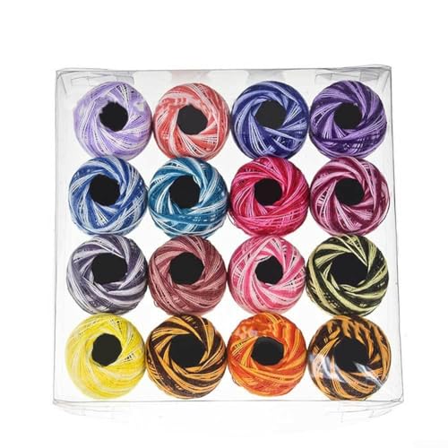 Getdoublerich 16 Rollen Stickgarn, Kreuzstichgarn, Stickerei, Baumwollgarn, Baumwolle, Stickerei, Freundschaftsgarn, Basteln, Kreuzstich-Set (16 Stück, gemischte Farben) von Getdoublerich