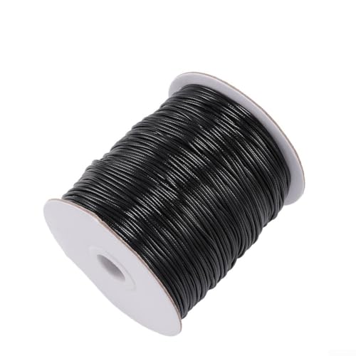 Mehrfarbige PU-Lederschnur zum Basteln von Anhänger-Halsketten und Armbändern (0,8 mm, schwarz) von Getdoublerich