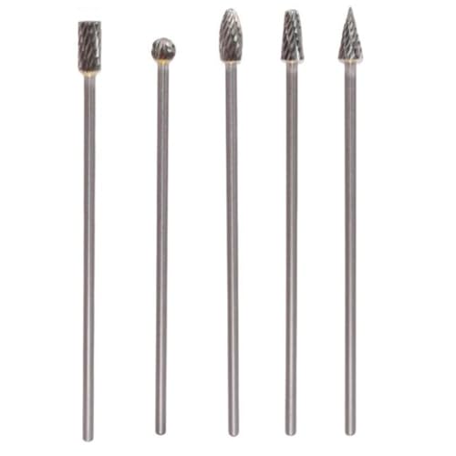 Wolframkarbid-Frässtifte, 5 Stück, 3 x 6 x 100 mm lang, Einzelschnitt, Vollhartmetall-Frässtifte, Zubehör-Set (Doppelschnitt) von Getdoublerich