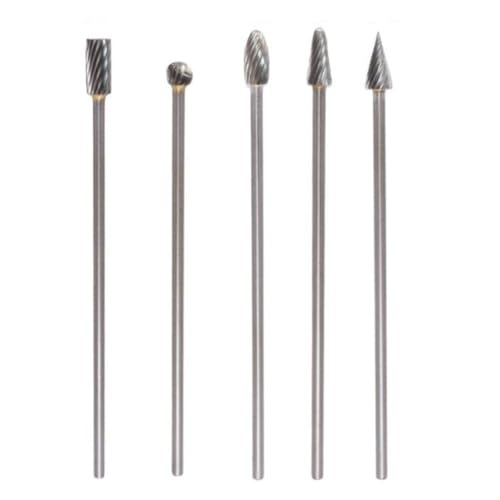 Wolframkarbid-Frässtifte, 5 Stück, 3 x 6 x 100 mm lang, Einzelschnitt, Vollhartmetall-Frässtifte, Zubehör-Set (Einzelschnitt) von Getdoublerich