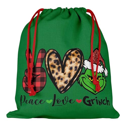 Grinches Bag | 2023 Weihnachten Halloween Grüne Tasche | Grinches Weihnachtsbaum Dekoration Tasche | doppelseitig bedrucktes Geschenkpapier | Wiederverwendbare Kordelzugbeutel für Weihnachten Grinches Bag | 2023 Weihnachten Halloween Grüne Tasche | Grinches Weihnachtsbaum Dekoration Tasche | doppelseitig bedrucktes Geschenkpapier | Wiederverwendbare Kordelzugbeutel für Weihnachten von Geteawily