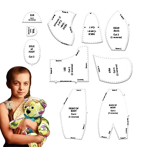 Memory Bear Schablonen-Lineal-Set – Memory Bear Schnittmuster mit Nählineal – 10 Stück Memory Bear Vorlage für Schnittmuster, handgefertigte Geschenke von Geteawily