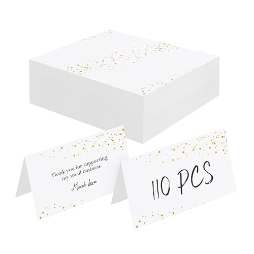110 Tischkarten, Goldfolie mit Punktmuster, Kleine leere Platzkarten, Zierliche Sitzkarten, Leere Namenskarten, Begleitkarten für Hochzeit, Tisch, Dinnerpartys, Empfänge (Jede Karte misst 5cm x 9cm) 110 Tischkarten, Goldfolie mit Punktmuster, Kleine leere Platzkarten, Zierliche Sitzkarten, Leere Namenskarten, Begleitkarten für Hochzeit, Tisch, Dinnerpartys, Empfänge (Jede Karte misst 5cm x 9cm) von Gethelud
