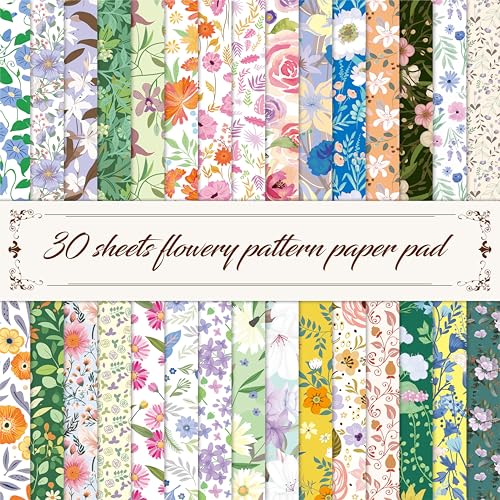 30 Blatt Blumenmuster-Papierblock, doppelseitiges Blumen-Scrapbook-Papier mit Vintage-Grün-Design, dekoratives Scrapbooking-Zubehör für Kartenherstellung, Album, Stempeln, Hintergrund Decoupage 30 Blatt Blumenmuster-Papierblock, doppelseitiges Blumen-Scrapbook-Papier mit Vintage-Grün-Design, dekoratives Scrapbooking-Zubehör für Kartenherstellung, Album, Stempeln, Hintergrund Decoupage von Gethelud