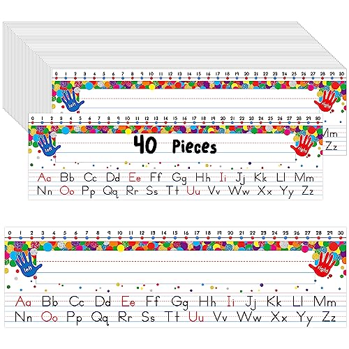 40 STK Schreibtisch-Namensschilder, wasserdichte Konfetti-Schreibtisch-Namensschilder mit Alphabet, Zahlenreihe 1-30, löschbar und wiederverwendbar, traditionelle Handschrift-Namensschilder (30x8,8cm) 40 STK Schreibtisch-Namensschilder, wasserdichte Konfetti-Schreibtisch-Namensschilder mit Alphabet, Zahlenreihe 1-30, löschbar und wiederverwendbar, traditionelle Handschrift-Namensschilder (30x8,8cm) von Gethelud