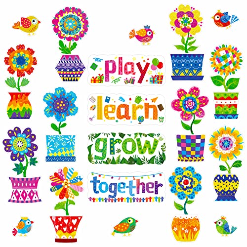60 Stück Blumenausschnitte, Bunte und löschbare Topfblumen und Vögel, Ausschnitte, Pinnwand, Klassenzimmerdekoration in 30 Designs, Frühlingsblumen, Blüten, Partyzubehör für Kinder, Lehrer, Schüler 60 Stück Blumenausschnitte, Bunte und löschbare Topfblumen und Vögel, Ausschnitte, Pinnwand, Klassenzimmerdekoration in 30 Designs, Frühlingsblumen, Blüten, Partyzubehör für Kinder, Lehrer, Schüler von Gethelud