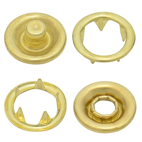10,5 mm goldene Messing Jersey Druckknöpfe zum nieten (25 Stück) - Rostfreie Snaps für Bekleidung, Taschen, Leder & DIY Handwerk, Nähzubehör von Getmore Crafts