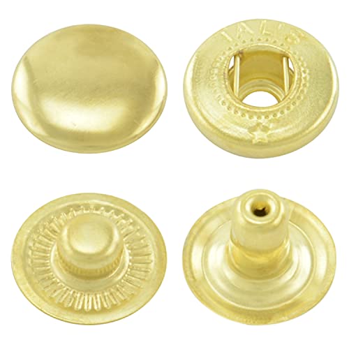 10 mm goldene Stahl S-Feder Druckknöpfe zum nieten (25 Stück) - Hochwertige Snaps für Bekleidung, Taschen, Leder & DIY Handwerk, Nähzubehör von Getmore Crafts